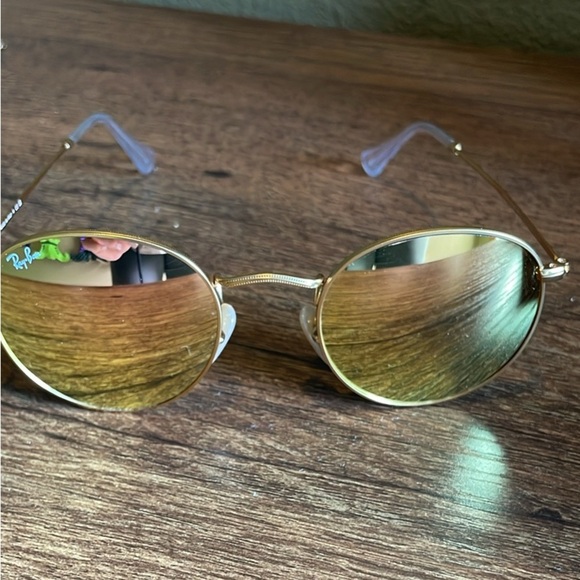 Ray-Ban Gold Frame Sunglasses with Pink Lenses - Picture 7 of 7